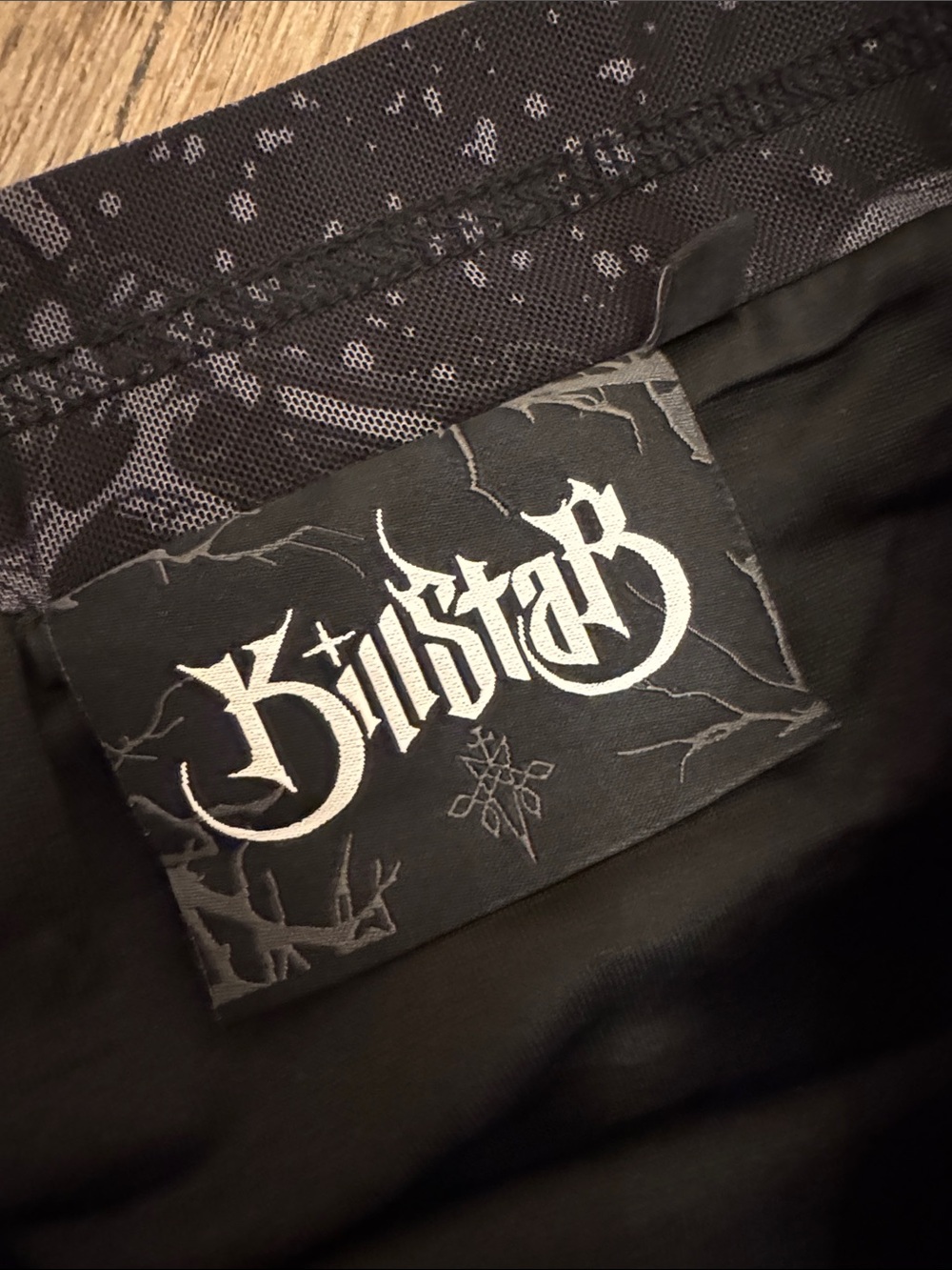 Killstar Black Maxi Skirt with Gray Skull Print - Picture 2 of 5